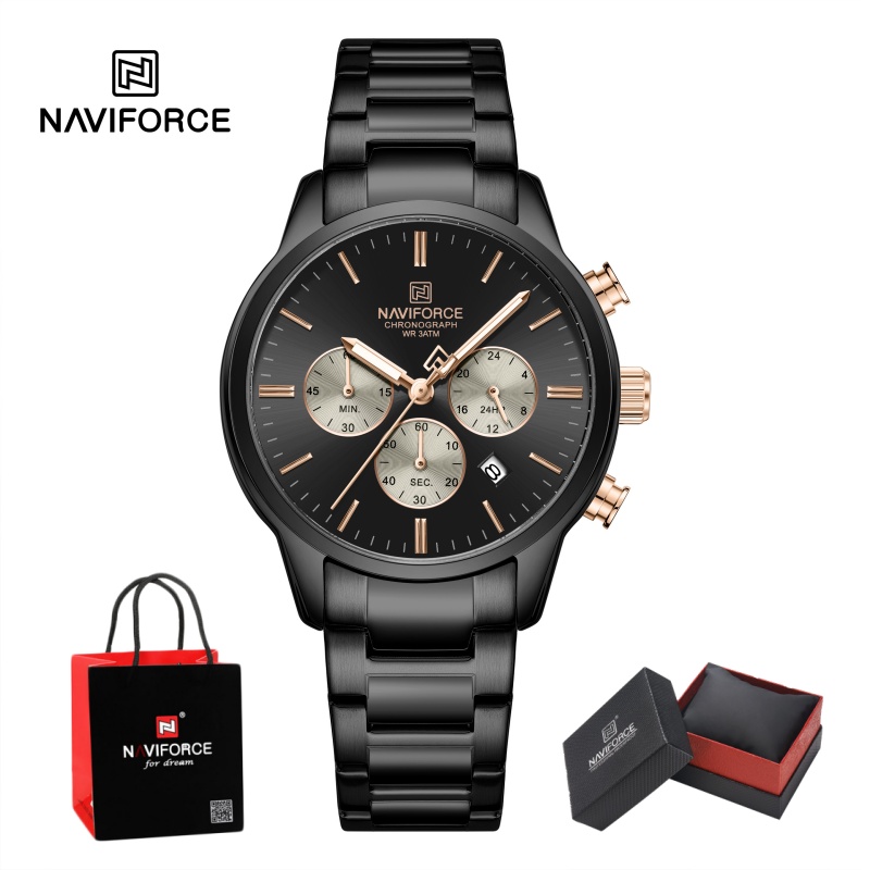 Luxury Watch Box - NAVIFORCE Men Quartz Chronograph Watch Waterproof