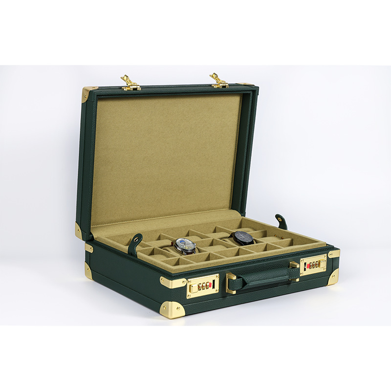 Luxury Watch Display - OEM ODM Luxury 15 Slots Green