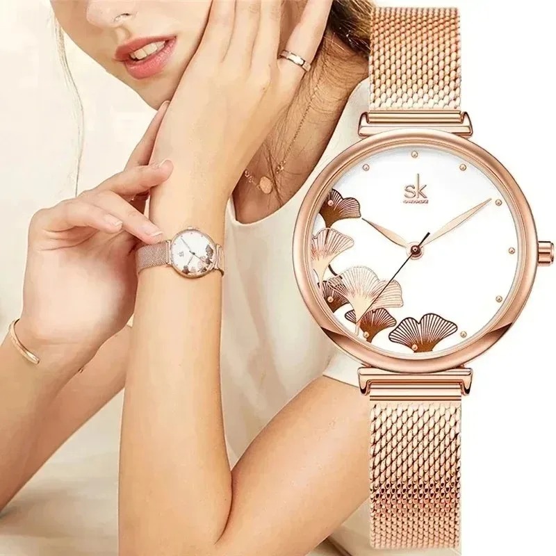 Luxury Watch Gift For Her - Luxury Women's Ginkgo Leaf Watch Elegant