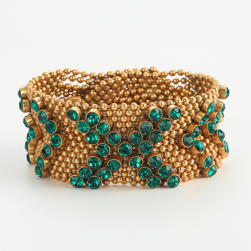Vintage Green Rhinestone Brace - đánh giá và giá Luxury Watch Dubai