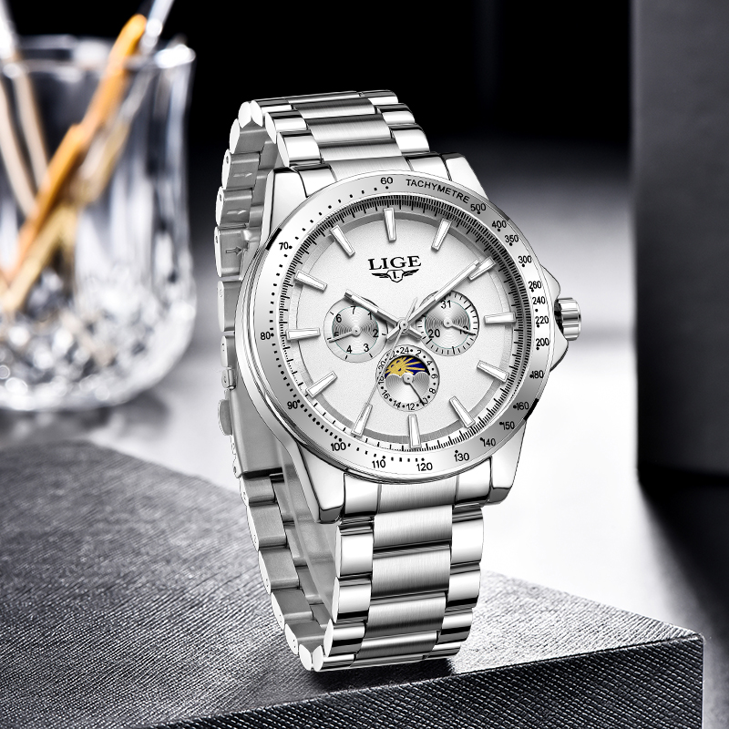 LIGE Top Brand Luxury Quartz M - đánh giá và giá Luxury Watch Display