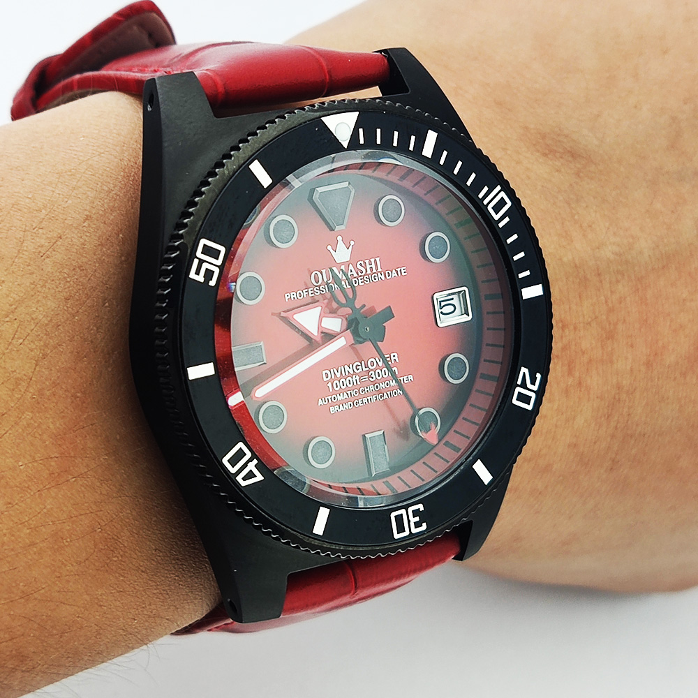 40.5mm customized watch NH35 M - đánh giá và giá Luxury Watch Leather