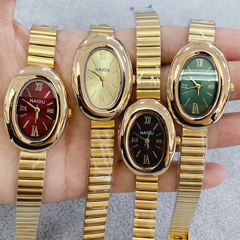 Luxury Brand Gold Oval Women Q - đánh giá và giá Luxury Watch Green