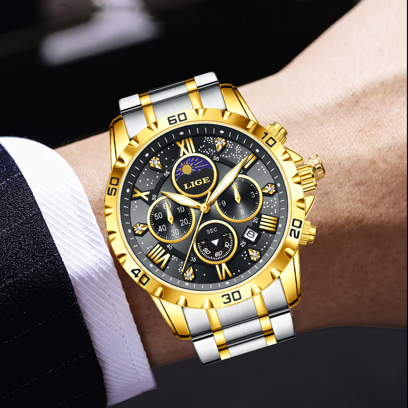 LIGE Top Brand Luxury Quartz M - đánh giá và giá Luxury Watch Box