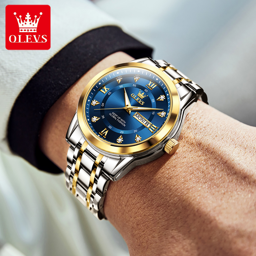 OLEVS Brand Fashion men's watc - đánh giá và giá Luxury Watch Display