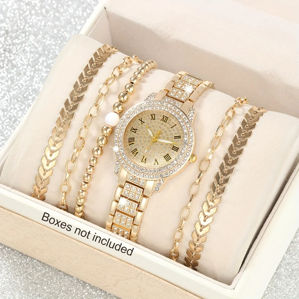 6pcs/set Women's Luxury Rhines - đánh giá và giá Luxury Watch Gift For Her