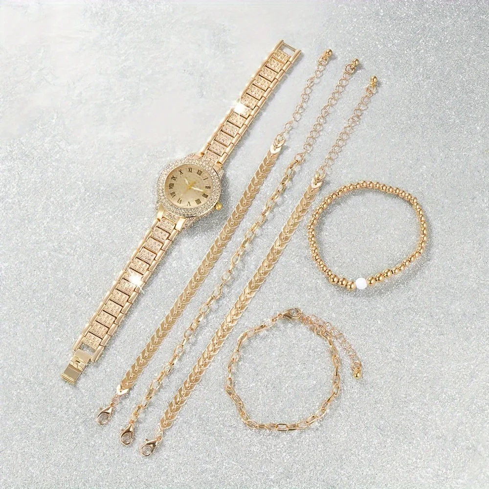 6pcs/set Women's Luxury Rhines - đánh giá và giá Luxury Watch Gift For Her