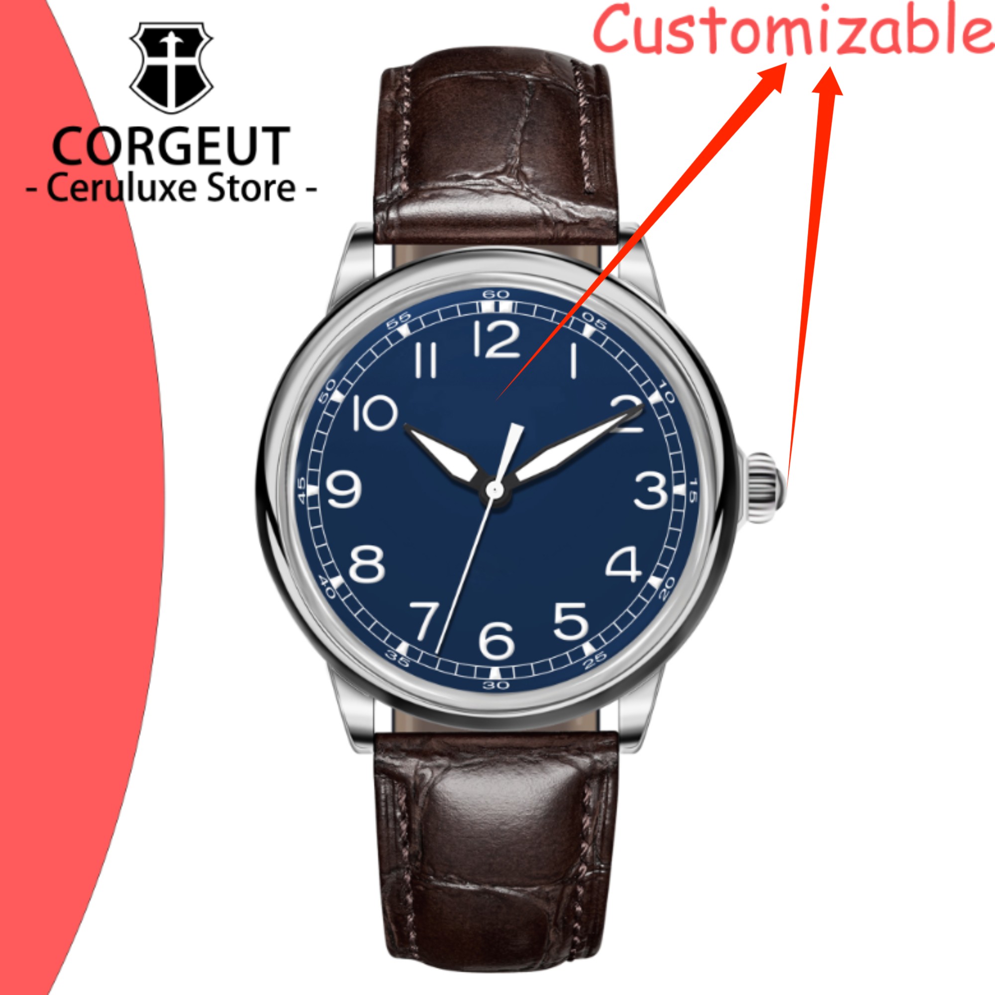 CUSTOM Logo 41mm MIYOTA8215 Au - đánh giá và giá Luxury Watch Leather